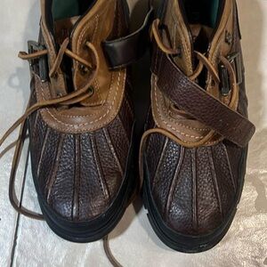 Polo Ralph Lauren Two-Tone Brown Leather Boots